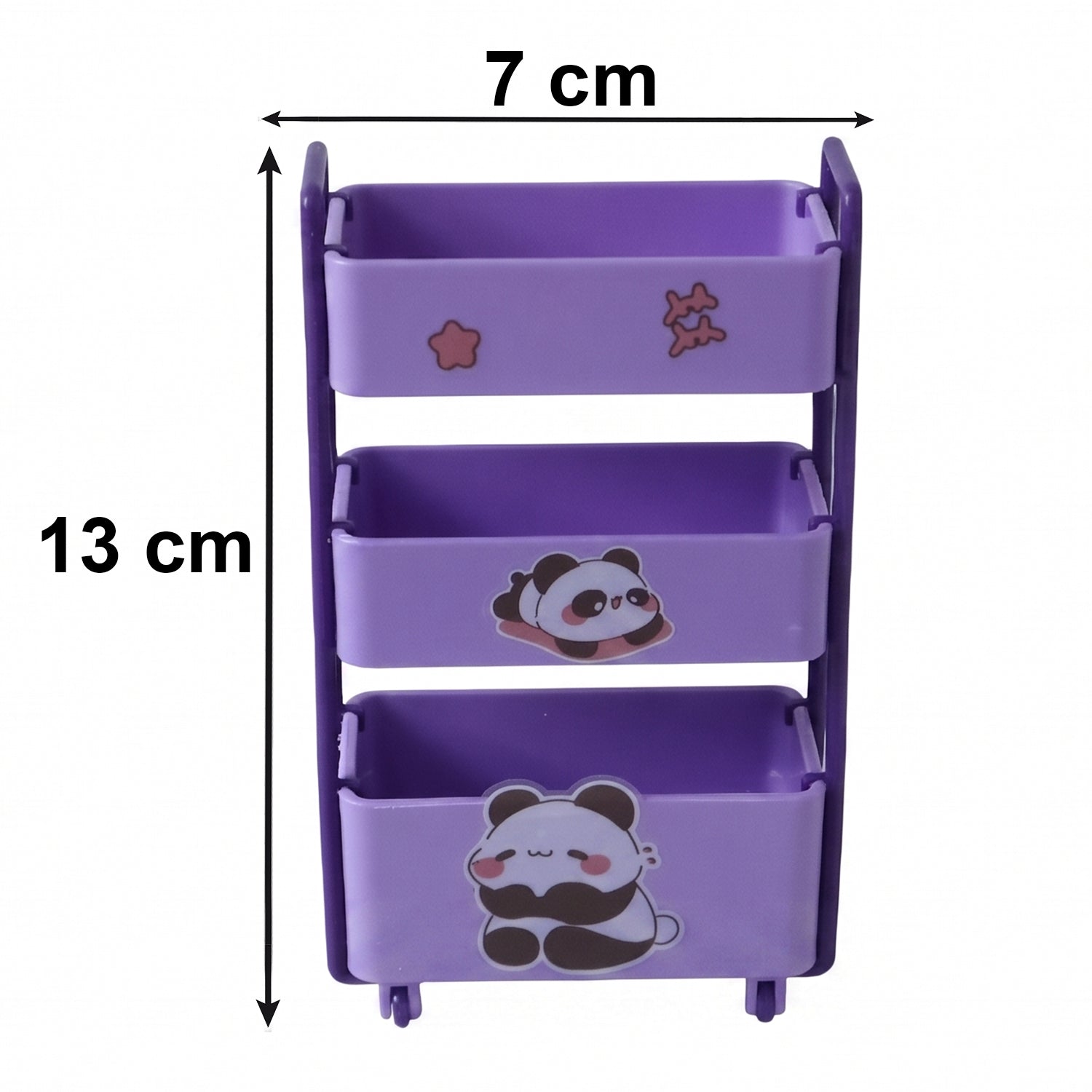 Mini Storage Trolley 3-Tier Desk Organizer with Wheels for Kids and Office - Detail View 6