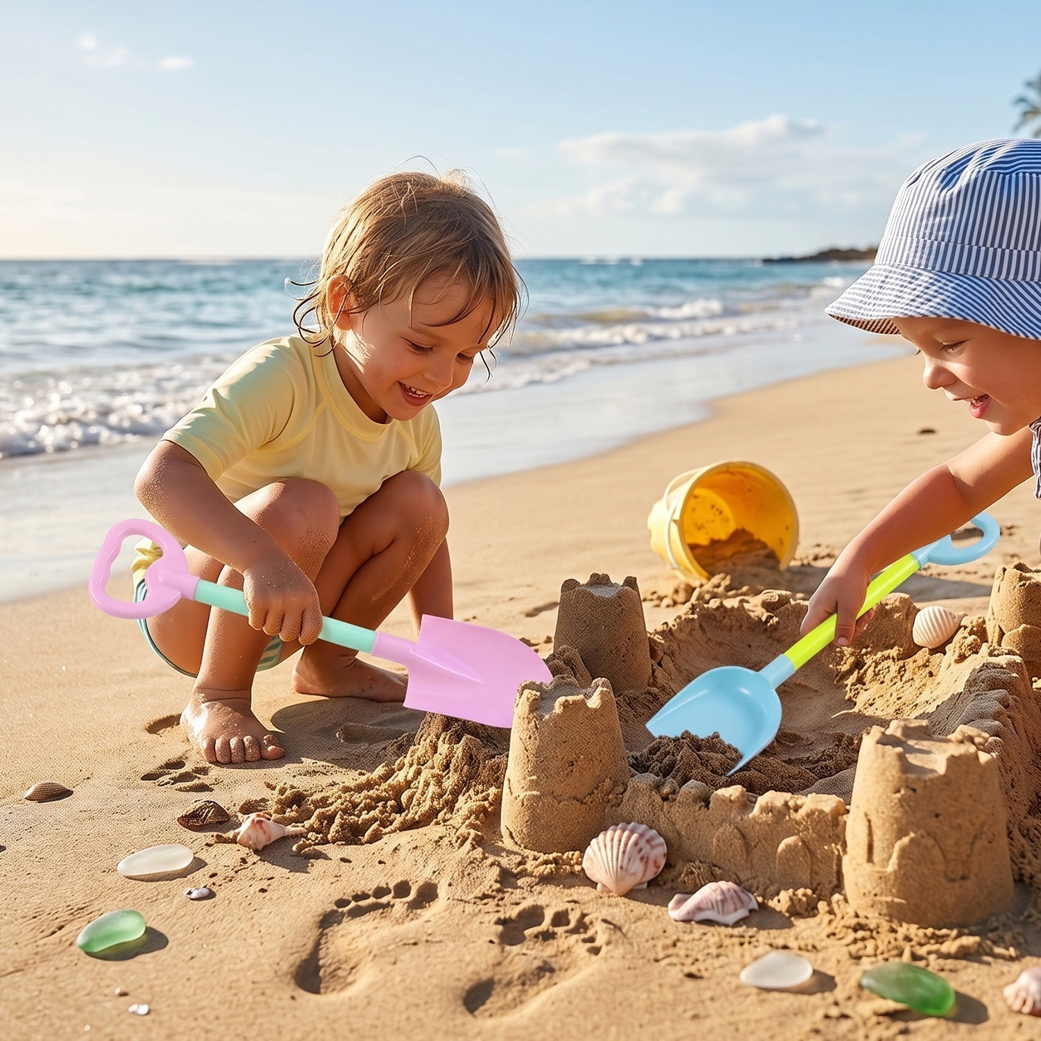 Kids Beach Sand Shovel Toy Set Bright, Durable & Easy to Handle - Detail View 7