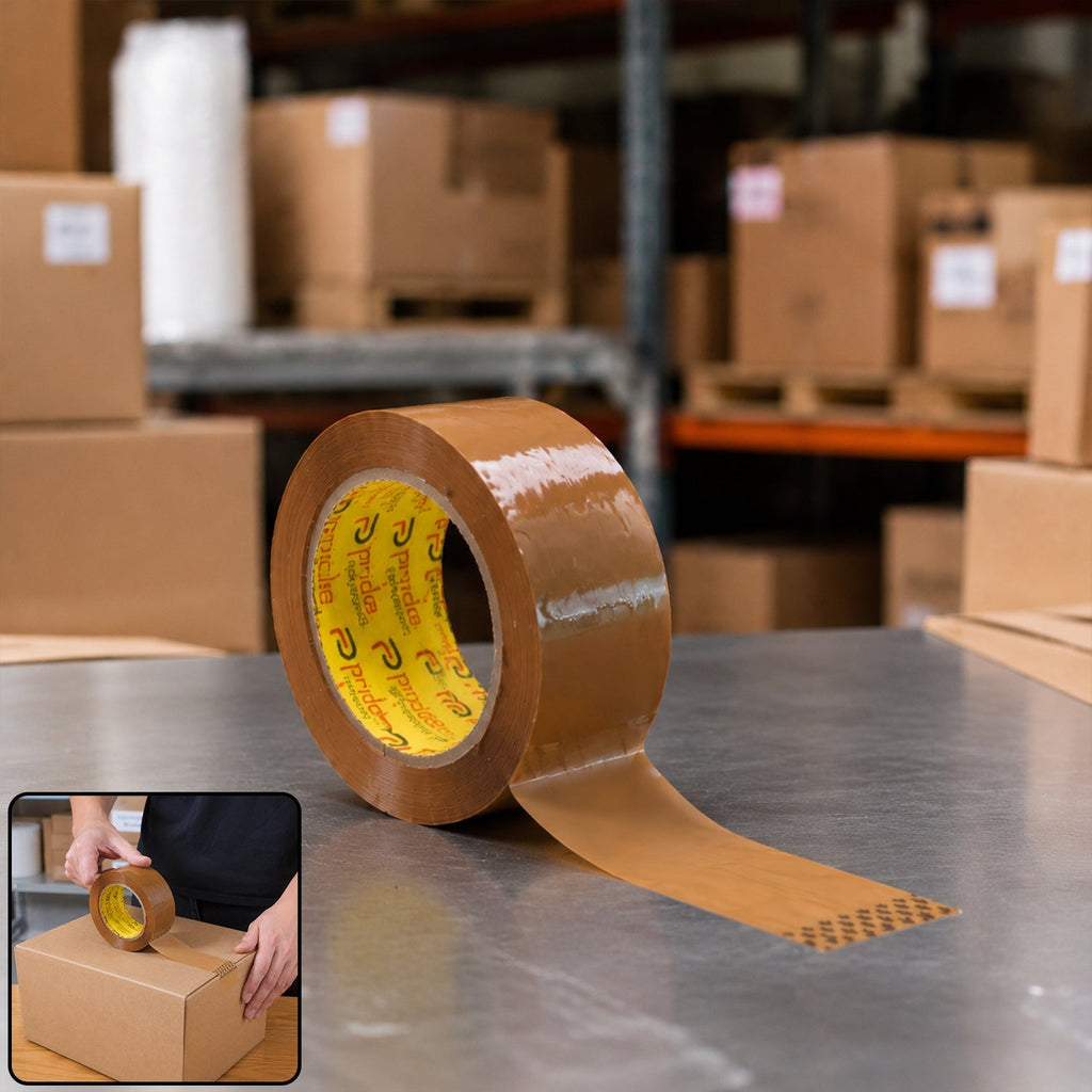 Brown Cello Tape Strong Adhesive Packing for Secure Shipping - Front View