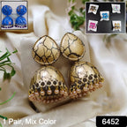 Jhumka Earrings Traditional Indian Dangle Design | Glimmerly - Side View