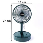 USB Table Fan Compact, Quiet, Adjustable Stand for Desk - Side View