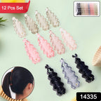 Hair Claw Clips – Strong, Non-Slip Plastic Clips (12 Pc, Mix Color)
