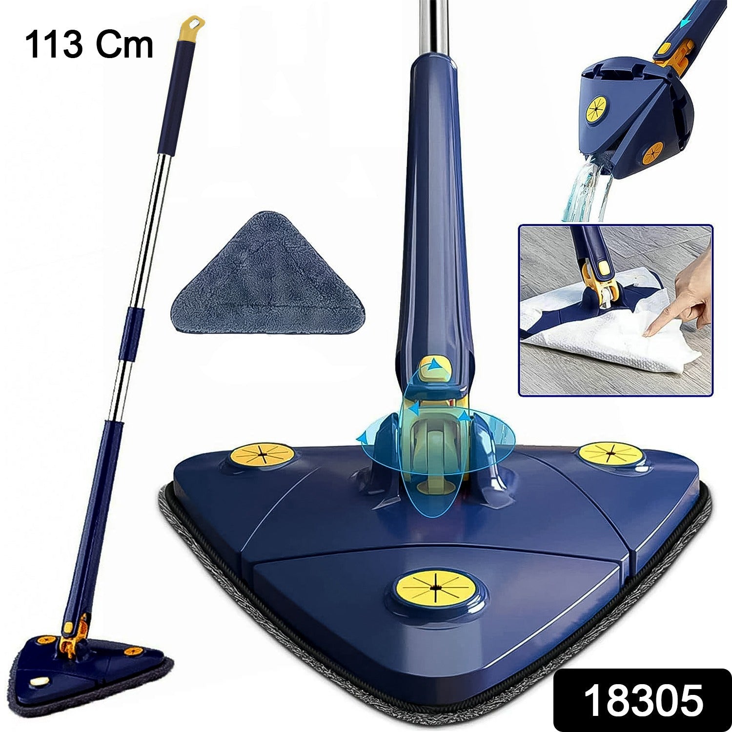 ALVENZA Triangle Mop – 360° Rotatable, Extendable Handle | Storenzo