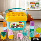 Baby Shape Sorter Toy Geometric Stacking Blocks | Little Learners - Side View