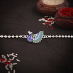 ALVENZA Rakshabandhan Silver Peacock Rakhi - Stylish & Traditional Design