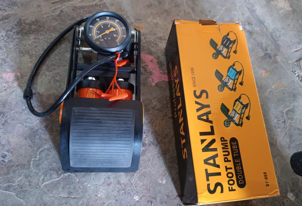 ALVENZA Foot Air Pump – Dual Cylinder, 150 PSI for Car & Bike | Carivox