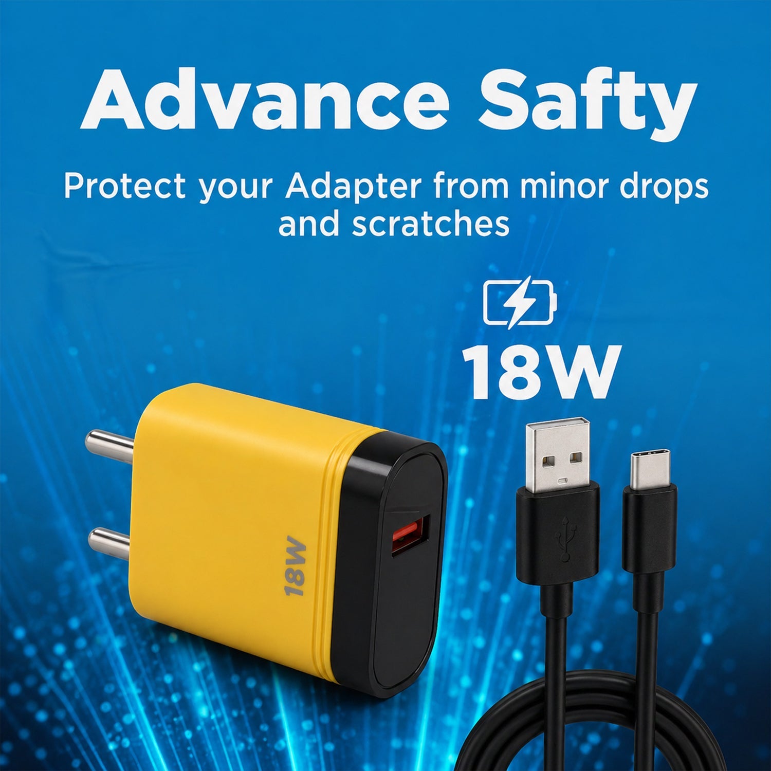 ALVENZA 18W Fast Dual USB Wall Charger – Includes Type C Cable for Quick Charging