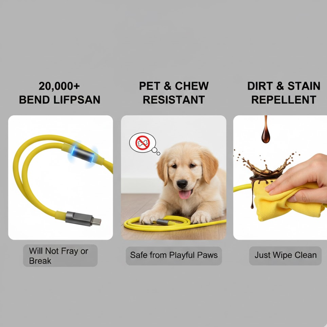 ALVENZA Type C Fast Charging Cable – with Light & 1m Durable | Indo Glow