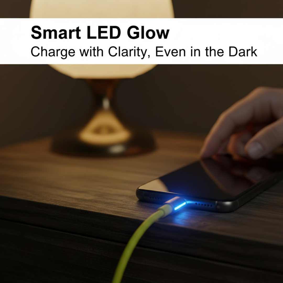 ALVENZA Type C Fast Charging Cable – with Light & 1m Durable | Indo Glow