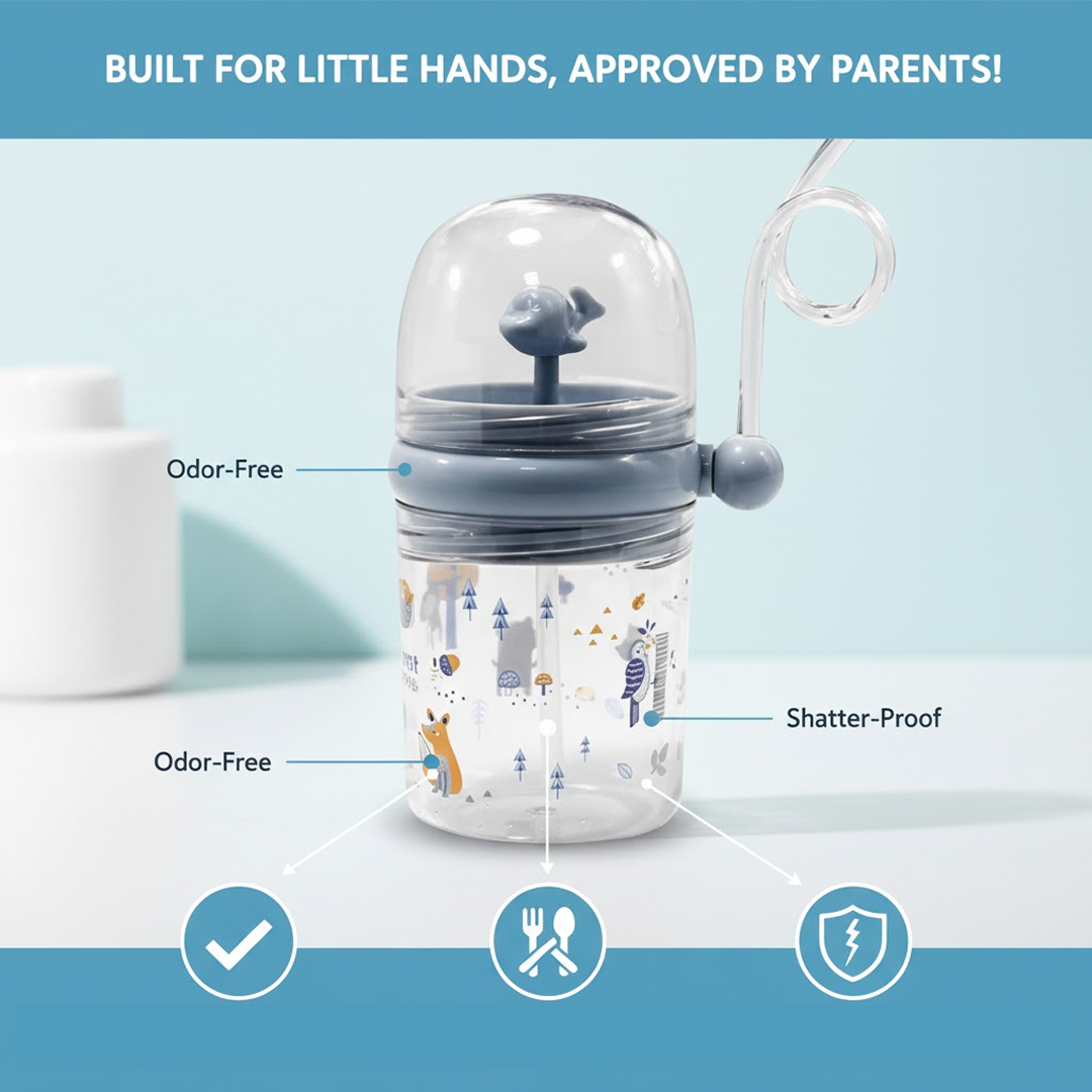 Whale Spray Sippy Cup Spill-Proof Fun for Toddlers | Feedora - Detail View 6