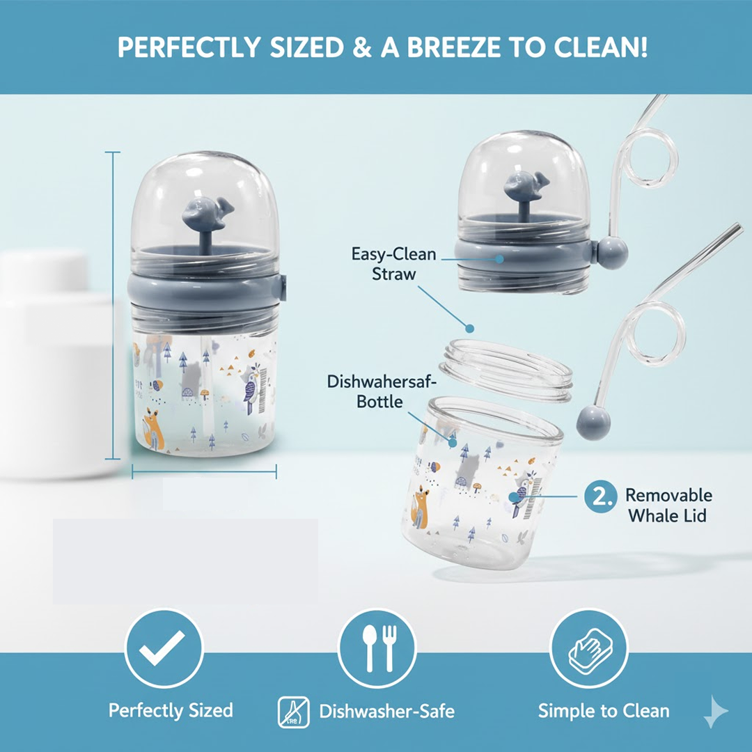 Whale Spray Sippy Cup Spill-Proof Fun for Toddlers | Feedora - Detail View 7