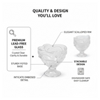 ALVENZA Glass Ice Cream Cups – Elegant Dessert Serving Set (6 Pcs) | Styleva