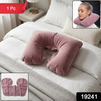 U-Shaped Travel Neck Pillow Ergonomic Soft Foam Support for Comfort - Side View