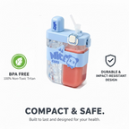 Kids Water Bottle with Dual Compartments Straw & Strap - Detail View 6