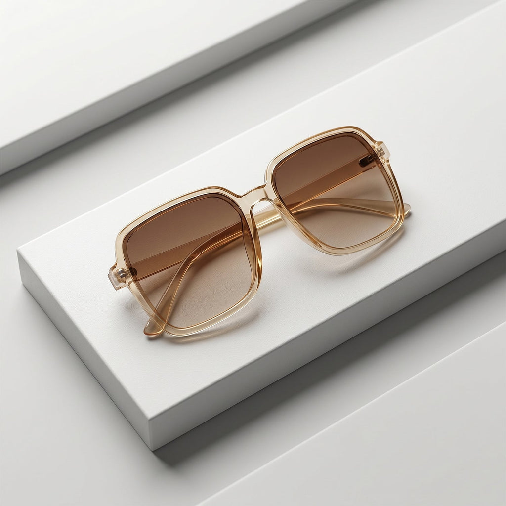 Square Retro Sunglasses Trendy Oversized Gradient Tinted Eyewear - Detail View 8