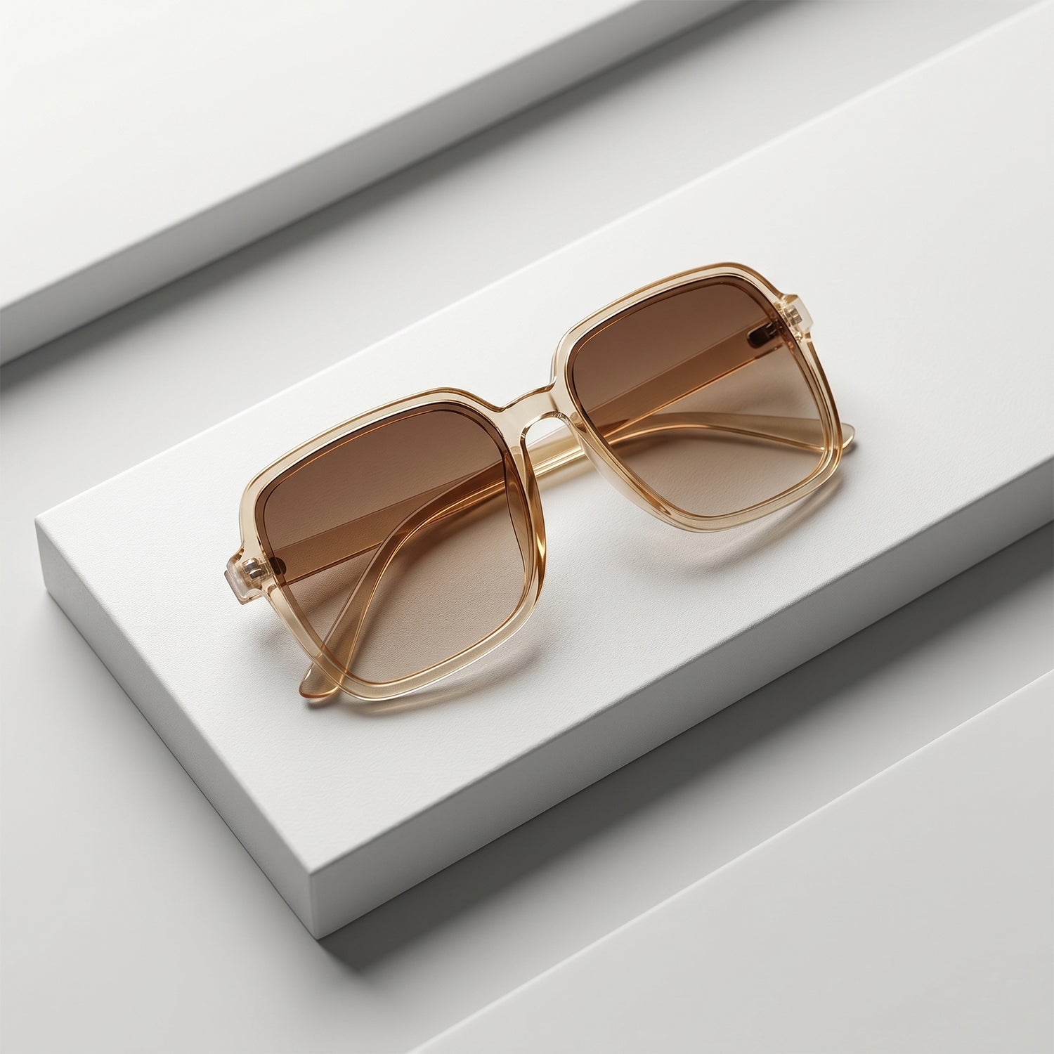 Square Retro Sunglasses Trendy Oversized Gradient Tinted Eyewear - Detail View 8