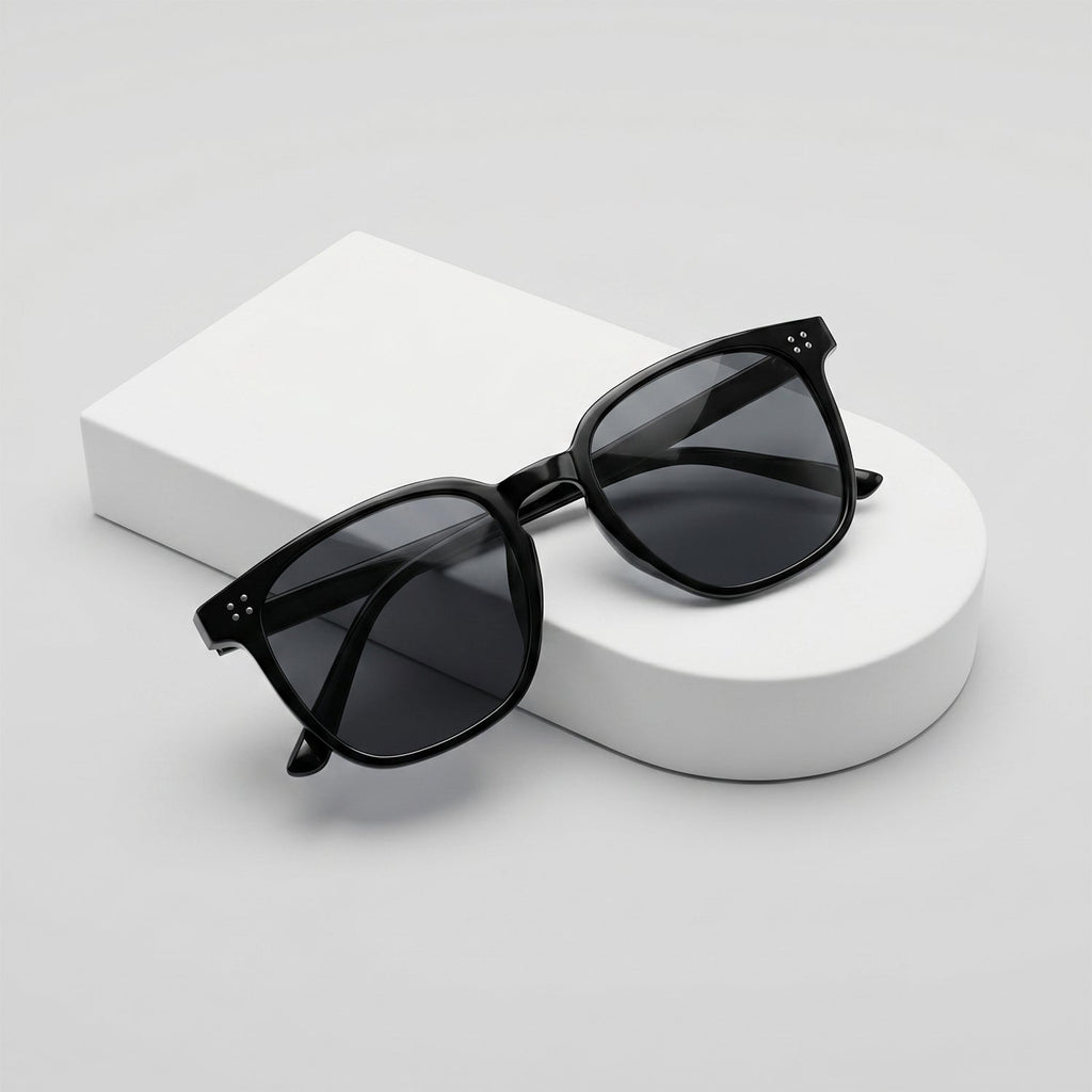UV Protection Sunglasses Classic Black Frame for Men & Women - Front View