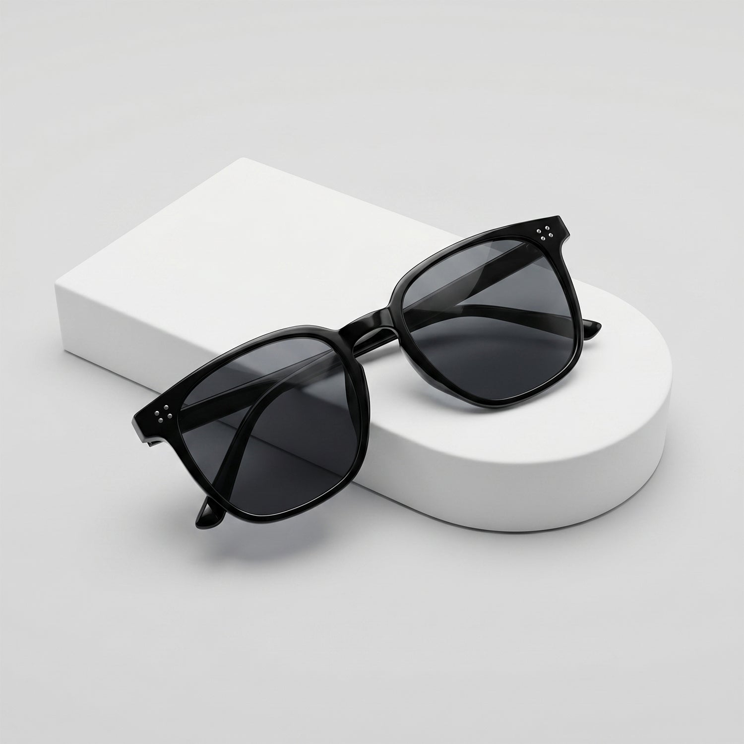 UV Protection Sunglasses Classic Black Frame for Men & Women - Front View