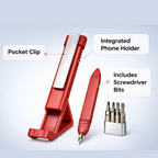 ALVENZA Multi-Function Pen – 4-in-1 Phone Holder & Screwdriver Set | Velvet Wipe