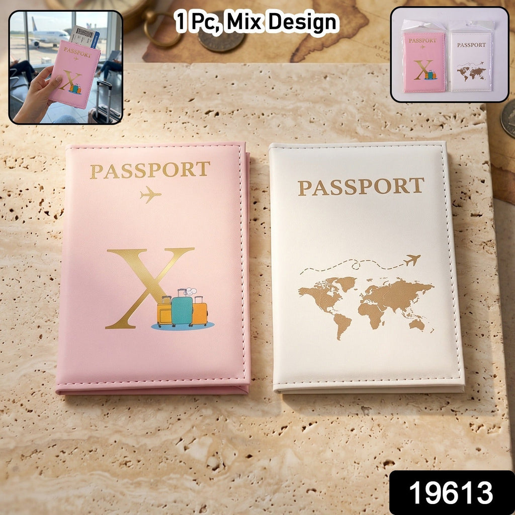 Travel Passport Holder Wallet Stylish Mix Design & Compact - Side View
