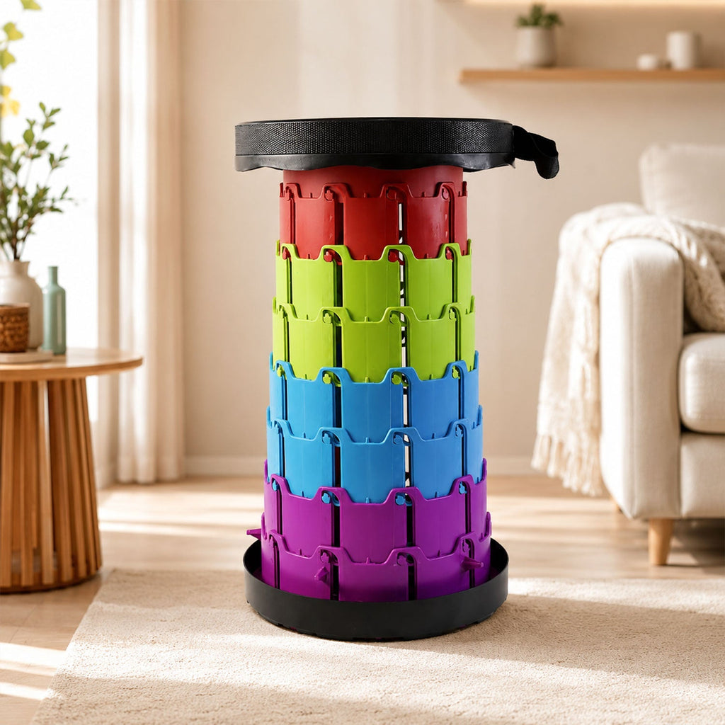 Telescopic Folding Stool Portable, Adjustable Camping Seat