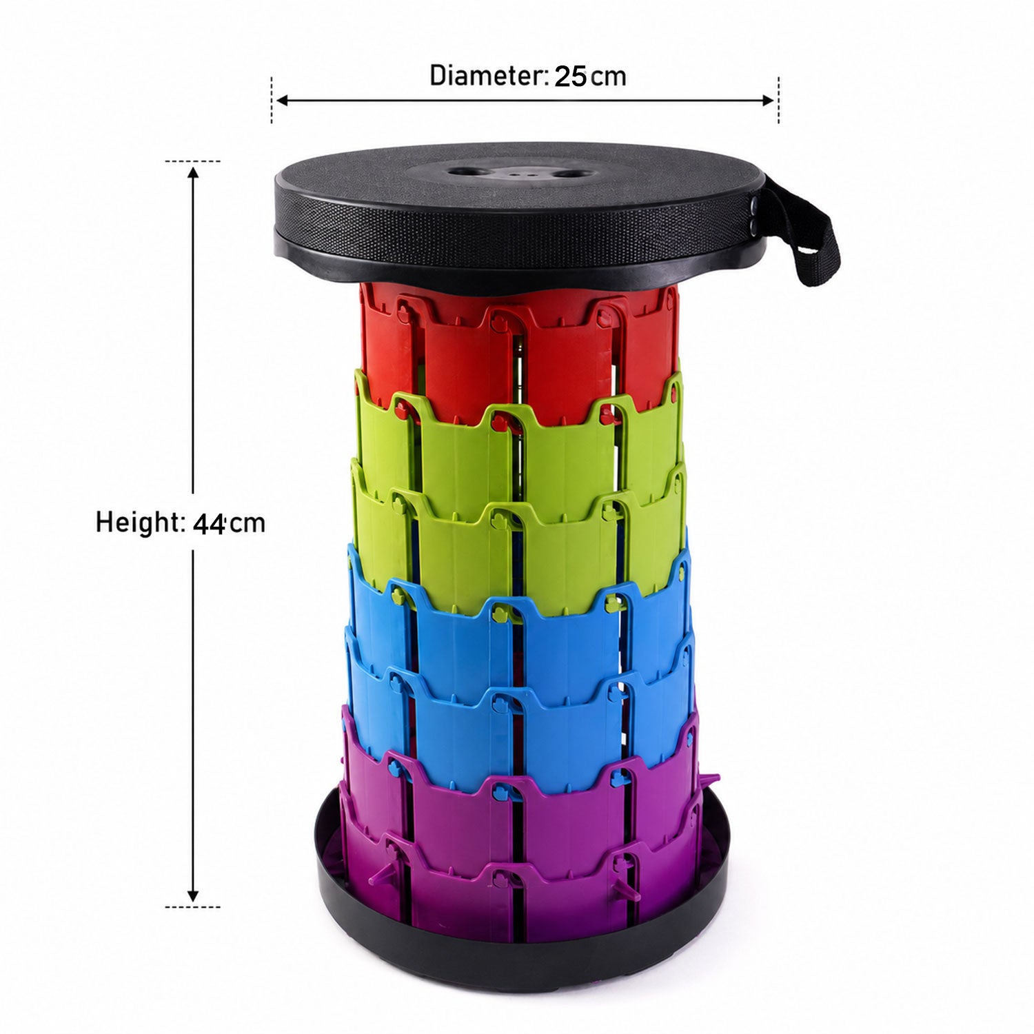 Telescopic Folding Stool Portable, Adjustable Camping Seat - Detail View 6