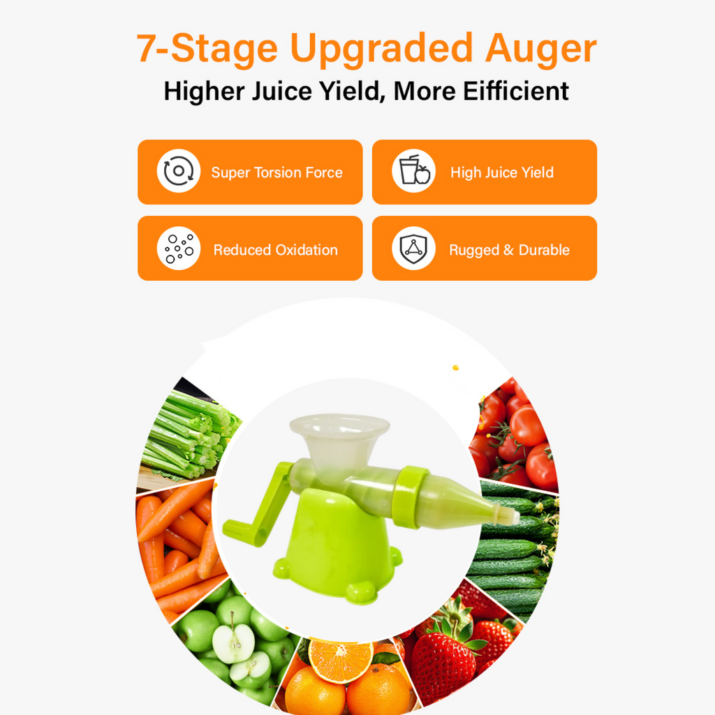 Manual Plastic Juicer Easy, Compact & Durable for Fresh Juices - Detail View 5
