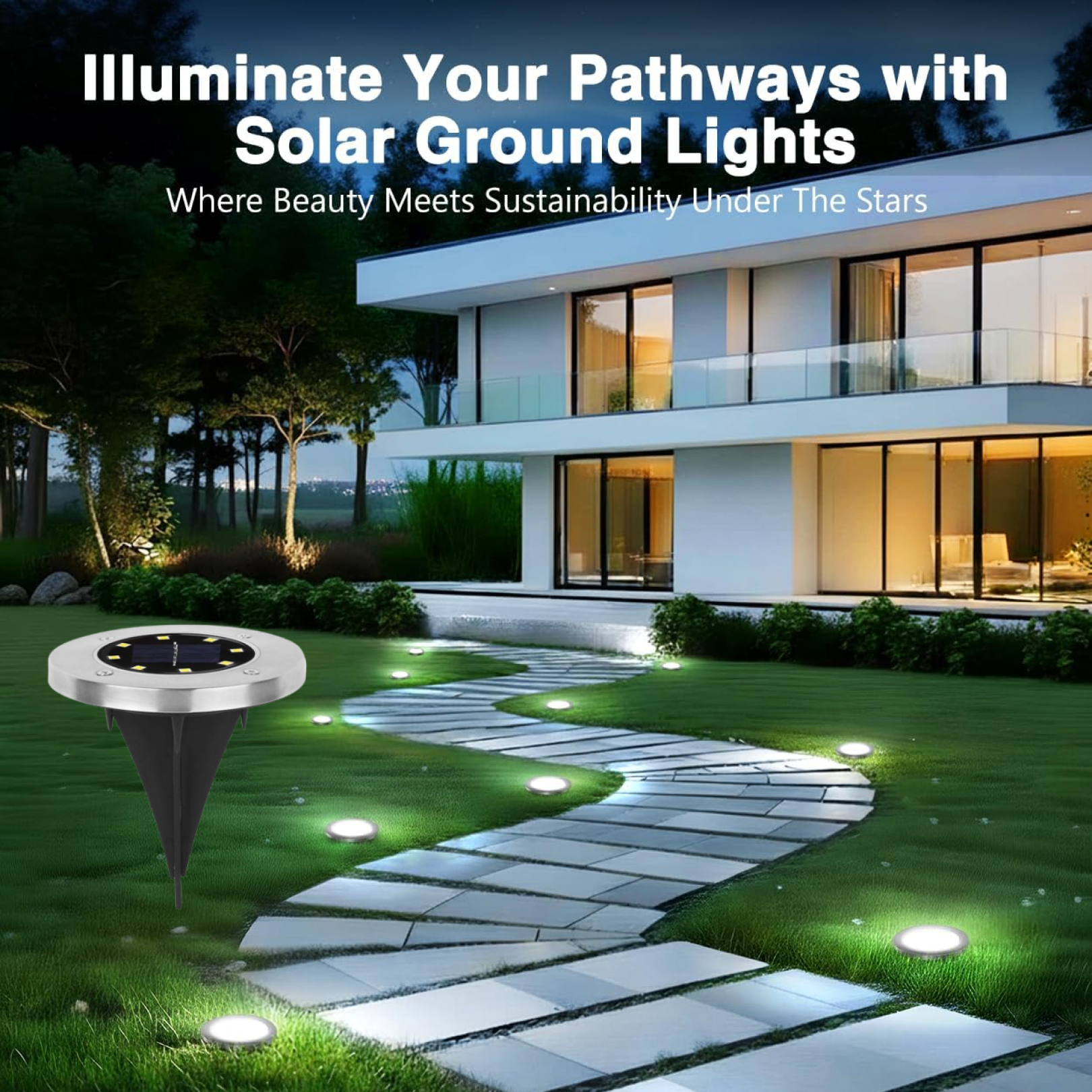 ALVENZA Solar Powered LED Garden Lights – Eco-Friendly Outdoor Pathway Lighting