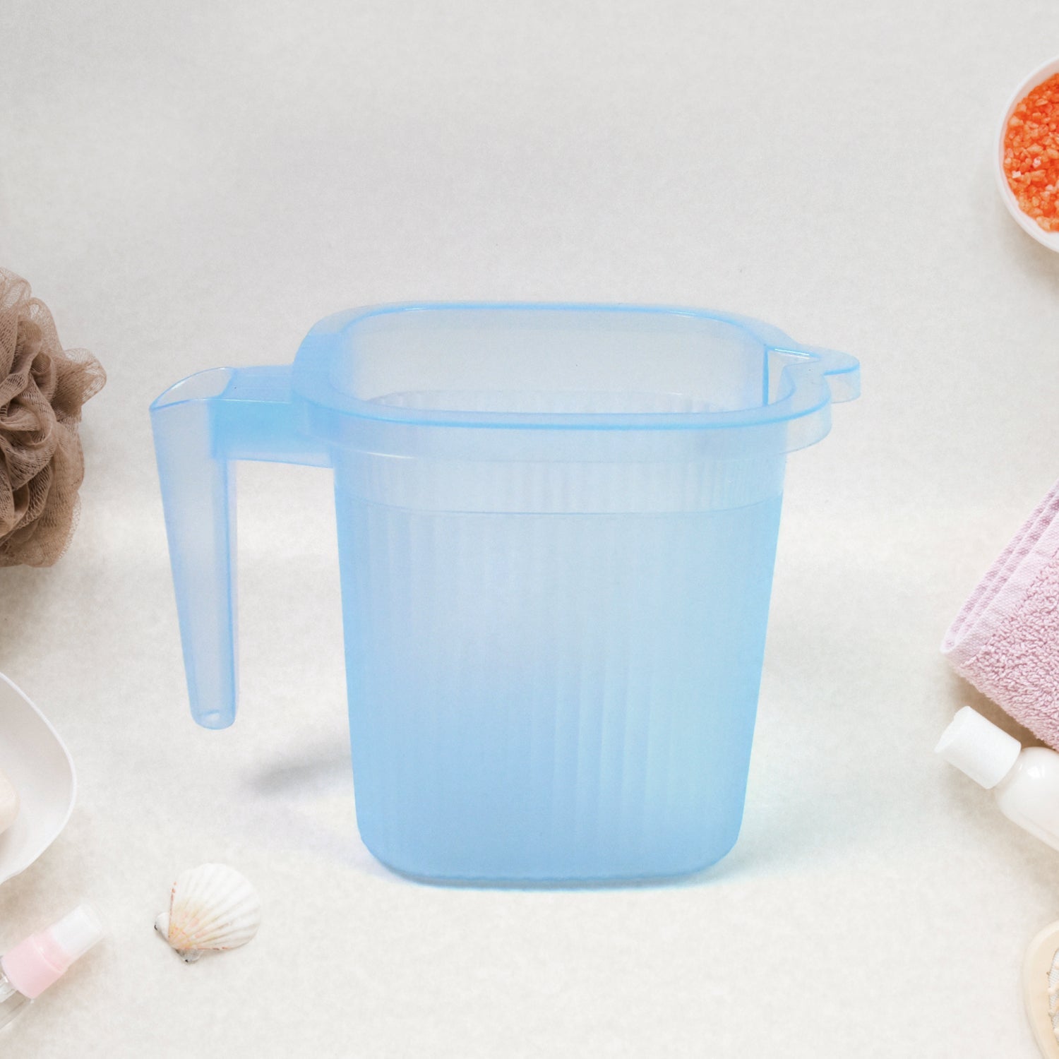 Transparent Bath Mug 1000 ML & BPA-Free | Bathora - Front View