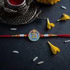 ALVENZA Colorful Rakhi with Beads & Religious Symbol – Traditional Festive Accessory