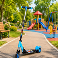 ALVENZA KIXY Kids 3 Wheel Foldable Scooter with Adjustable Height Handlebar, LED Wheels & Spring Suspension