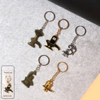 ALVENZA Shivling Trishul Metal Keychain Set – 5 Pc Durable Spiritual Keyrings