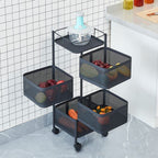 ALVENZA Kitchen Trolley – 4-Layer Metal Organizer for Fruits & Veggies | Tidy Table