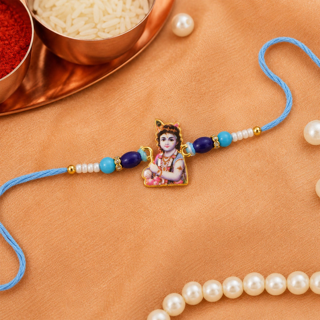ALVENZA Spiritual Lord Krishna Rakhi – Beautiful & Durable Design for Raksha Bandhan