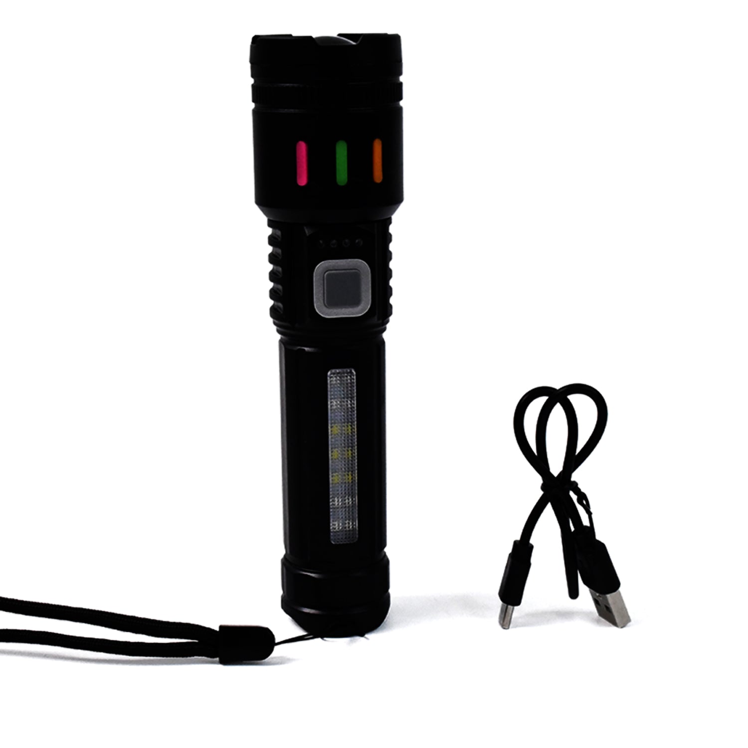 ALVENZA LED Flashlight USB Rechargeable – Zoom & 5 Lighting Modes