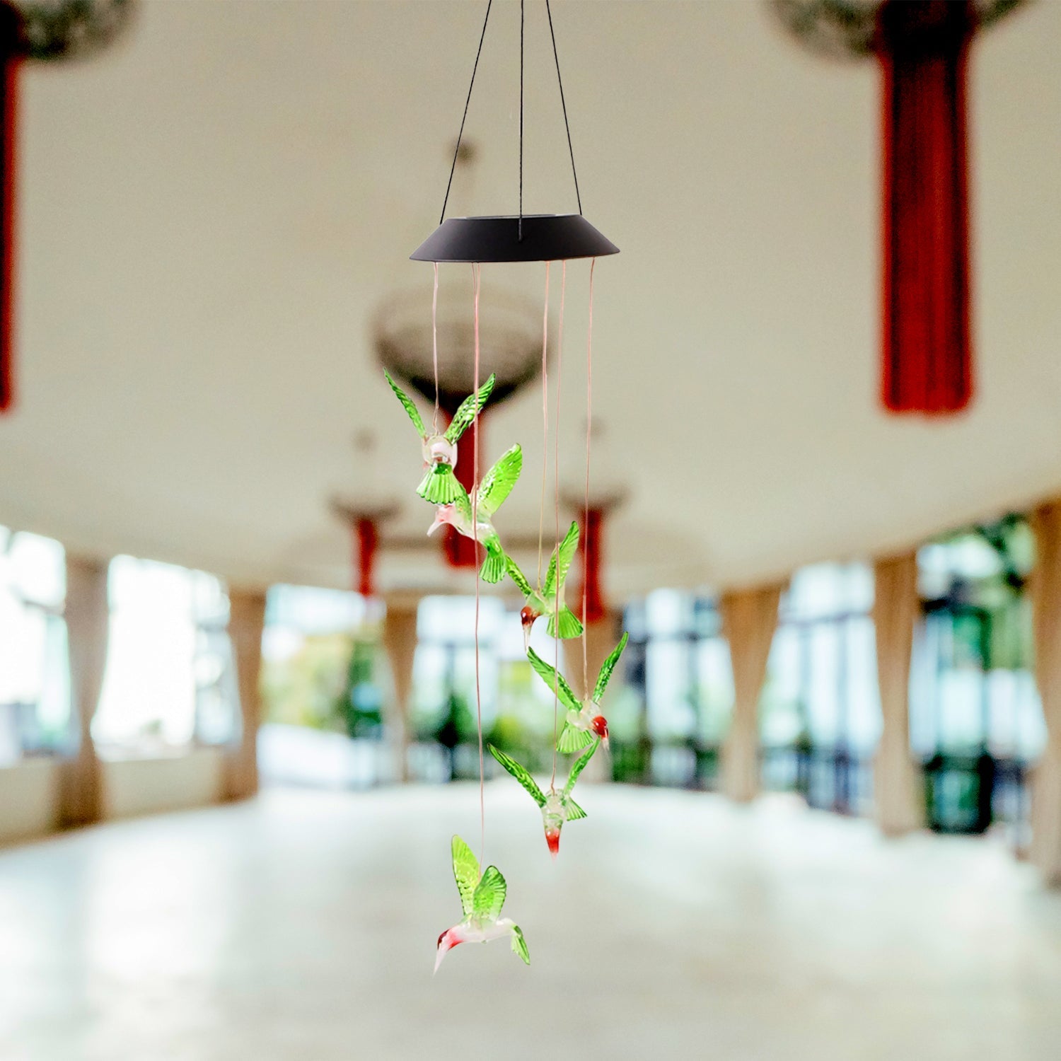 ALVENZA Solar Hummingbird Wind Chimes – Colorful LED Garden Decor