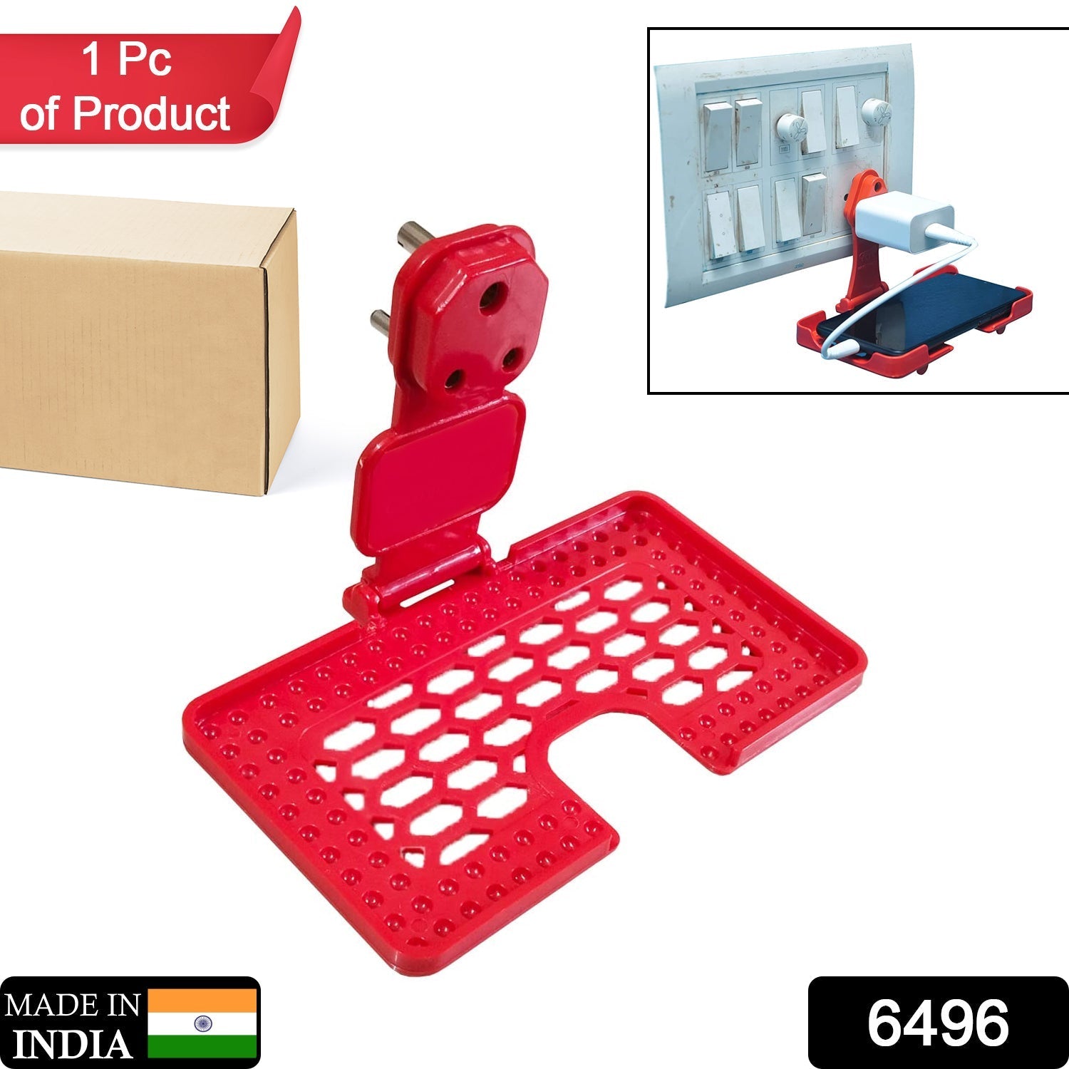 ALVENZA Mobile Charging Wall Holder – Multi-Purpose Red Stand | PHOBIA