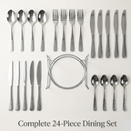 ALVENZA Stainless Steel Cutlery Set – Durable 24-Piece Dining Essentials