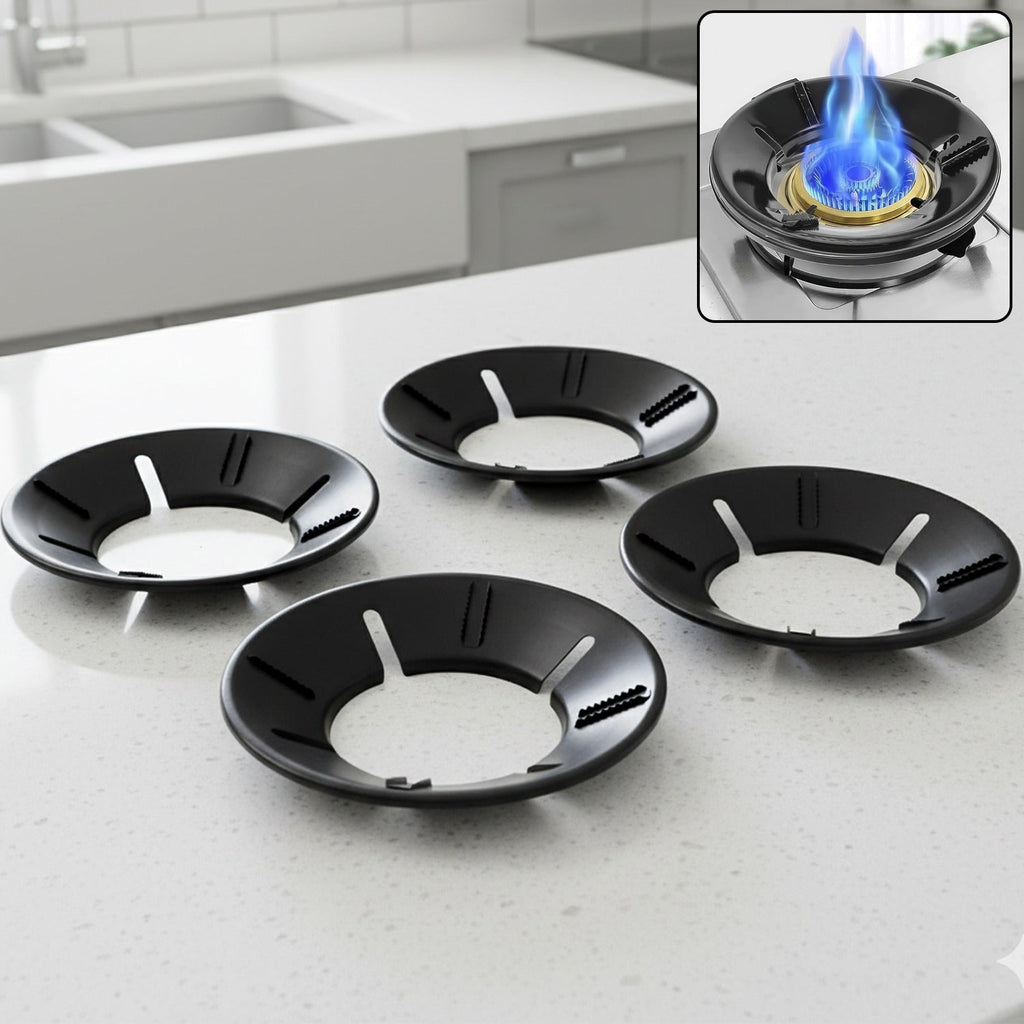 ALVENZA Gas Stove Flame Protector Ring – 4 Pc Set for Efficient Cooking