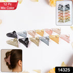 Triangle Hair Claw Clip – Durable 12 Pc Mix Color Set