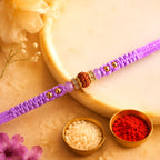 ALVENZA Purple Stone Pearl Rakhi with Soft Beads and Premium Festive Bracelet Look