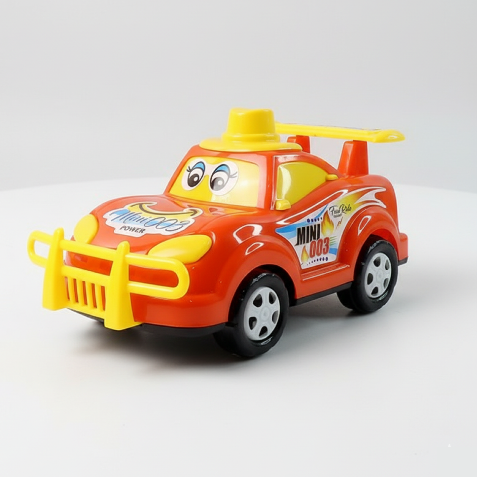 Friction-Powered Cartoon Racing Car Toy Battery-Free & Sturdy - Side View