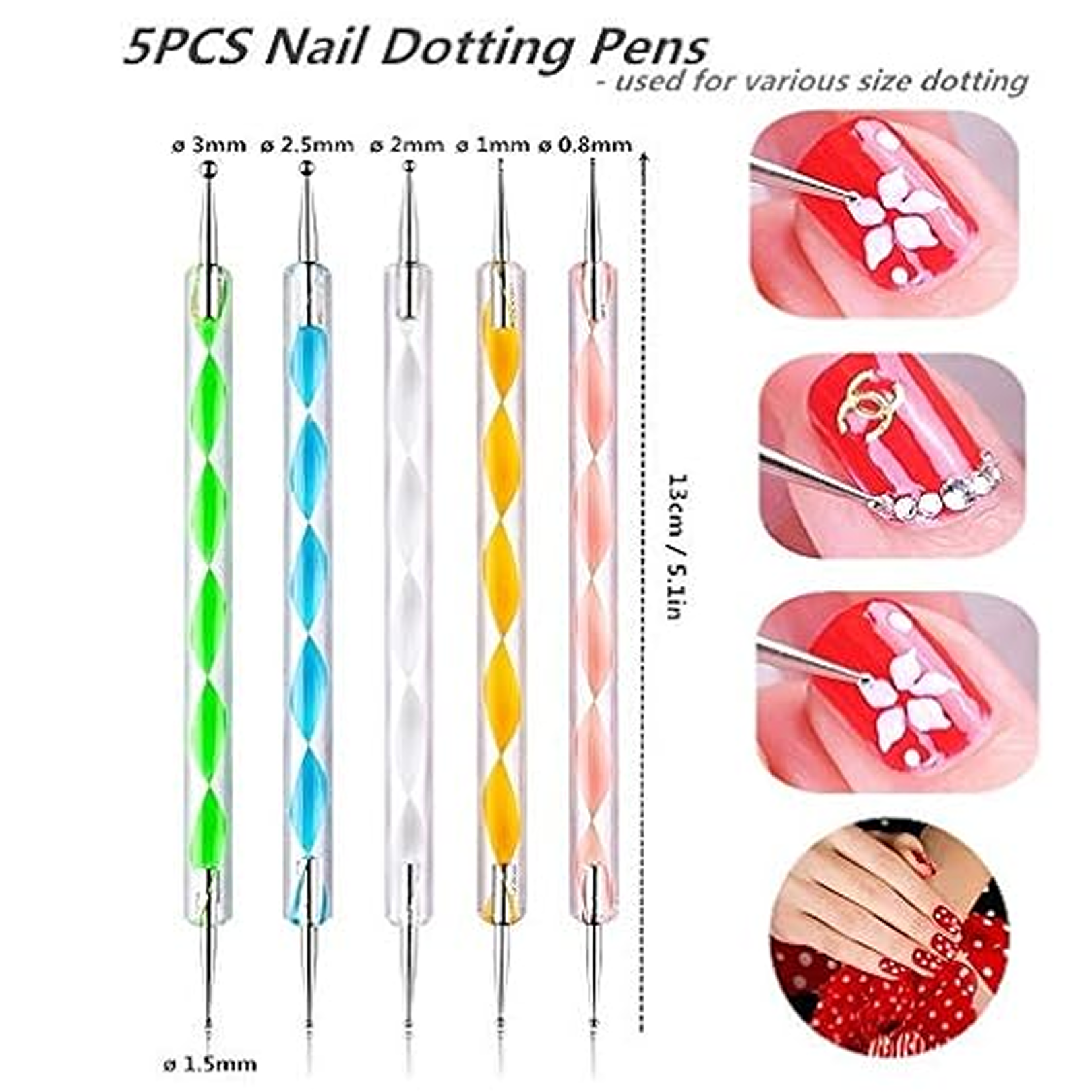 Nail Art Point Pen Set Easy Design Creation for Women - Side View