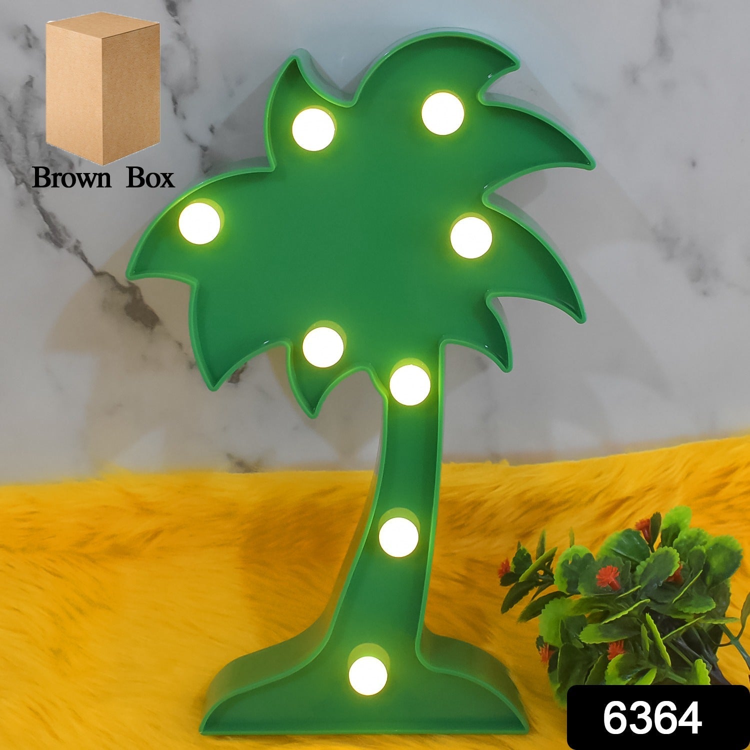 Coconut Tree LED Lamp Romantic Table Night Light | Tidy Table - Side View