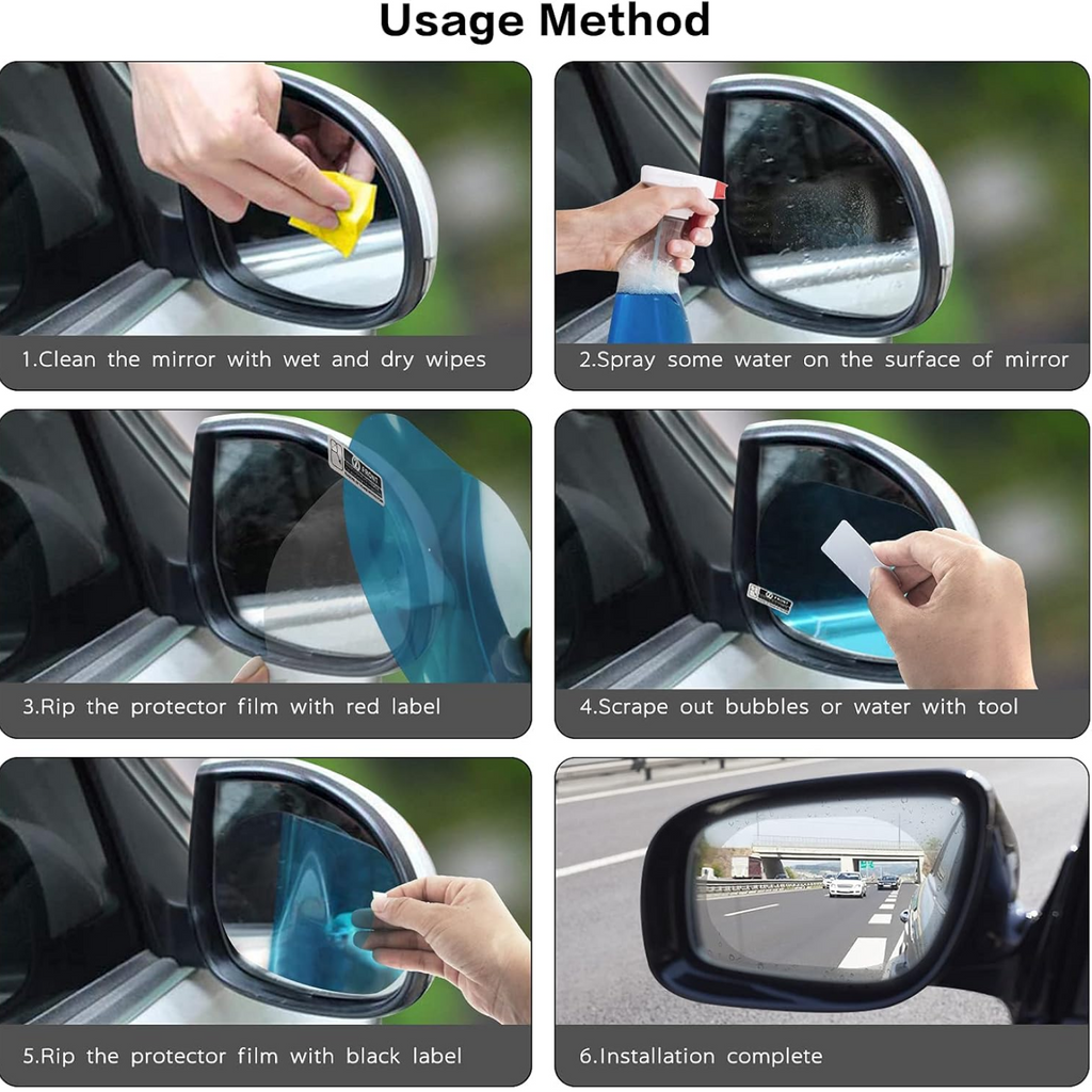 ALVENZA Anti-Fog Rearview Mirror Film – HD Clear Protective Sticker