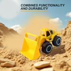 Friction-Powered Construction Toy Durable & Battery-Free Play Vehicle - Front View