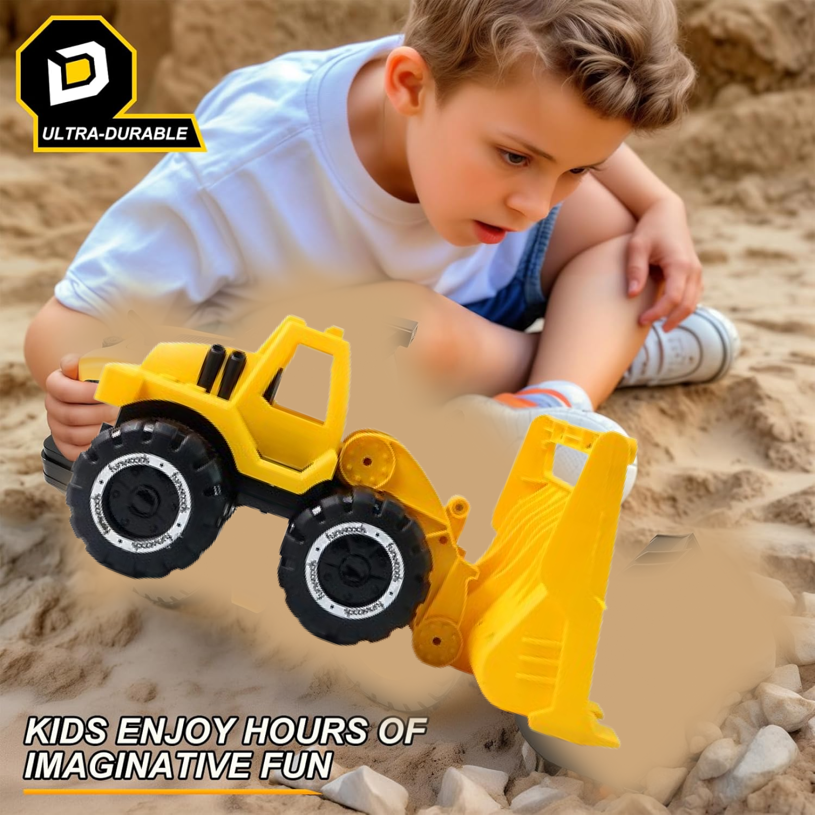 Friction-Powered Construction Toy Durable & Battery-Free Play Vehicle - Detail View 5