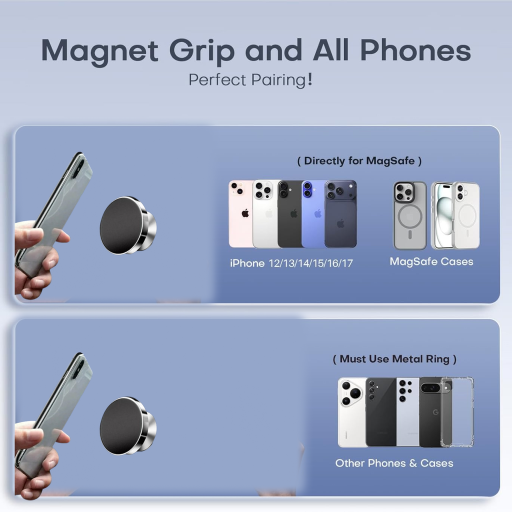 ALVENZA Magnetic Phone Holder Stand – 360° Rotating Secure Grip