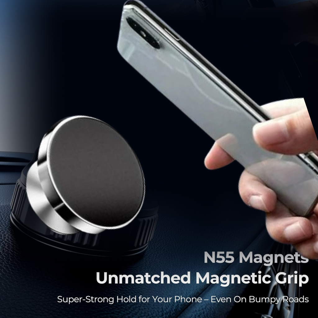 ALVENZA Magnetic Phone Holder Stand – 360° Rotating Secure Grip