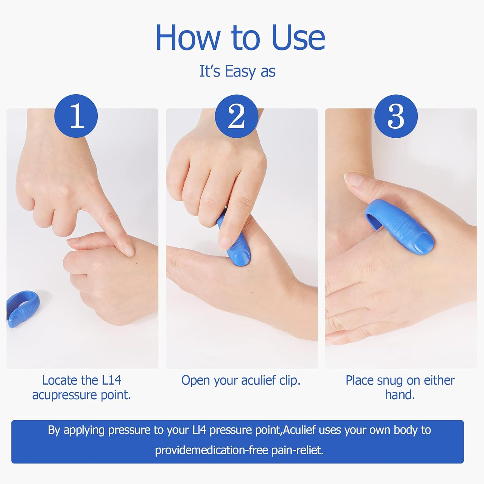Acupressure Hand Clip Stress & Migraine Relief | Velvet Wellness - Detail View 5